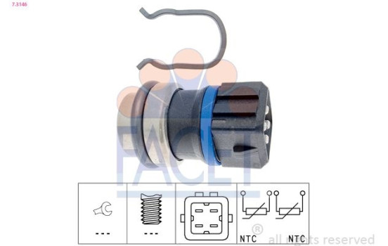 Sensor, kylmedietemperatur Made in Italy - OE Equivalent 7.3146 Facet