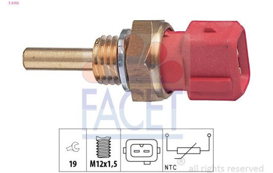 Sensor, kylmedietemperatur Made in Italy - OE Equivalent 7.3155 Facet