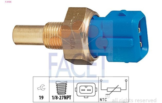 Sensor, kylmedietemperatur Made in Italy - OE Equivalent 7.3156 Facet