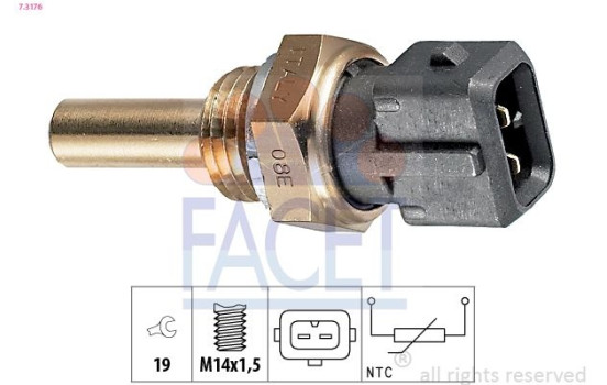 Sensor, kylmedietemperatur Made in Italy - OE Equivalent 7.3176 Facet