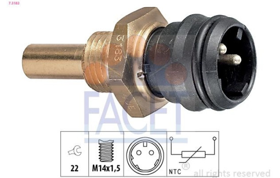 Sensor, kylmedietemperatur Made in Italy - OE Equivalent 7.3183 Facet