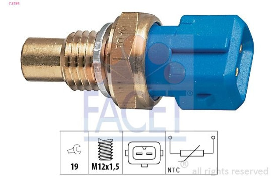 Sensor, kylmedietemperatur Made in Italy - OE Equivalent 7.3194 Facet