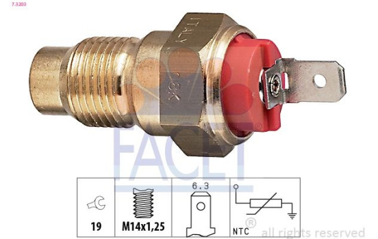 Sensor, kylmedietemperatur Made in Italy - OE Equivalent 7.3203 Facet