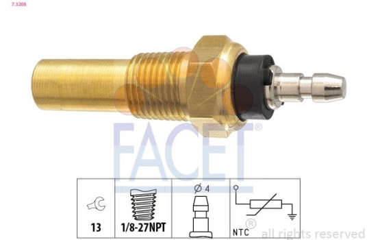 Sensor, kylmedietemperatur Made in Italy - OE Equivalent 7.3208 Facet