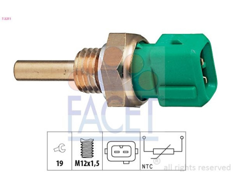 Sensor, kylmedietemperatur Made in Italy - OE Equivalent 7.3211 Facet