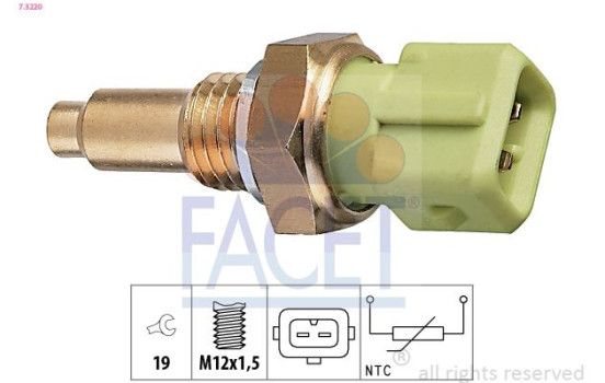 Sensor, kylmedietemperatur Made in Italy - OE Equivalent 7.3220 Facet