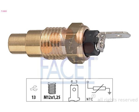 Sensor, kylmedietemperatur Made in Italy - OE Equivalent 7.3223 Facet