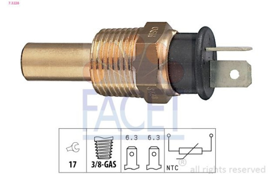 Sensor, kylmedietemperatur Made in Italy - OE Equivalent 7.3228 Facet