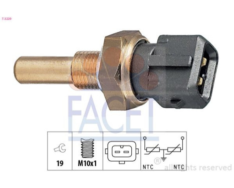 Sensor, kylmedietemperatur Made in Italy - OE Equivalent 7.3229 Facet