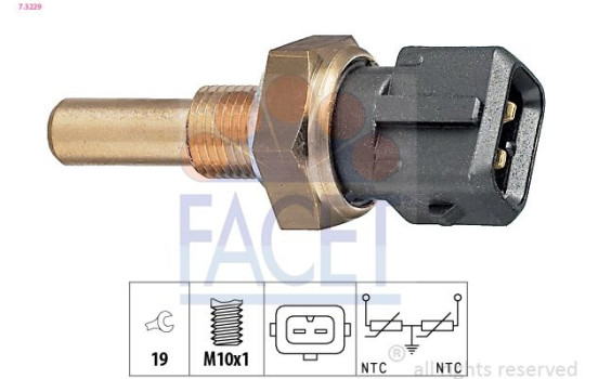 Sensor, kylmedietemperatur Made in Italy - OE Equivalent 7.3229 Facet