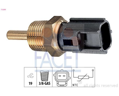 Sensor, kylmedietemperatur Made in Italy - OE Equivalent 7.3230 Facet