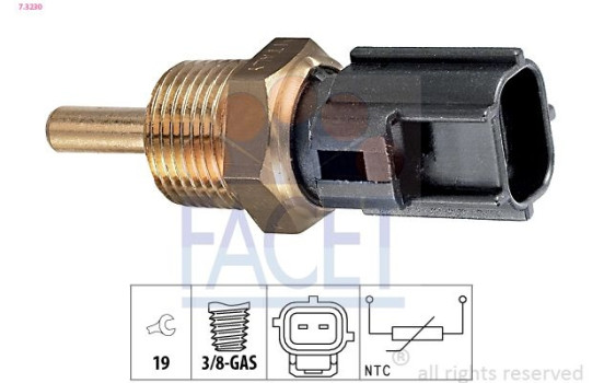 Sensor, kylmedietemperatur Made in Italy - OE Equivalent 7.3230 Facet