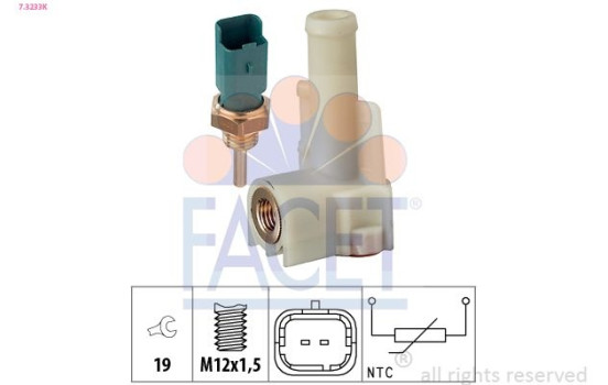 Sensor, kylmedietemperatur Made in Italy - OE Equivalent 7.3233K Facet