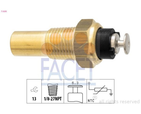 Sensor, kylmedietemperatur Made in Italy - OE Equivalent 7.3235 Facet