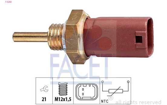 Sensor, kylmedietemperatur Made in Italy - OE Equivalent 7.3242 Facet