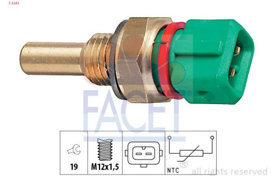 Sensor, kylmedietemperatur Made in Italy - OE Equivalent 7.3243 Facet