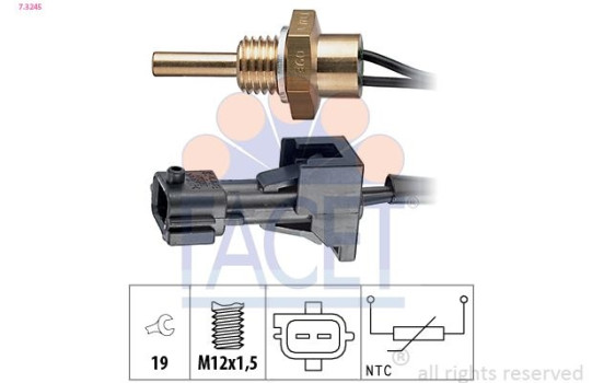 Sensor, kylmedietemperatur Made in Italy - OE Equivalent 7.3245 Facet