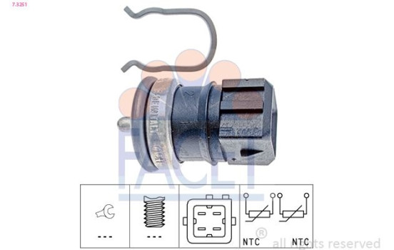 Sensor, kylmedietemperatur Made in Italy - OE Equivalent 7.3251 Facet