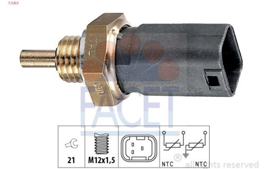 Sensor, kylmedietemperatur Made in Italy - OE Equivalent 7.3252 Facet