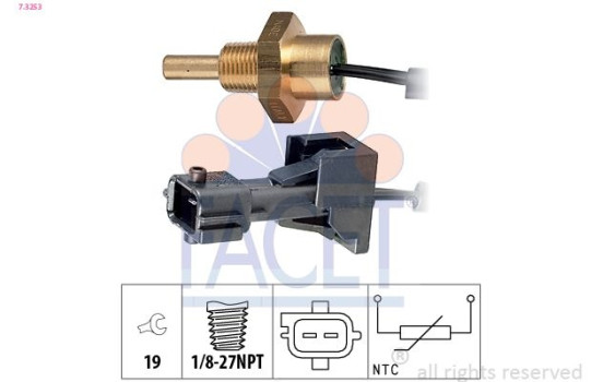 Sensor, kylmedietemperatur Made in Italy - OE Equivalent 7.3253 Facet