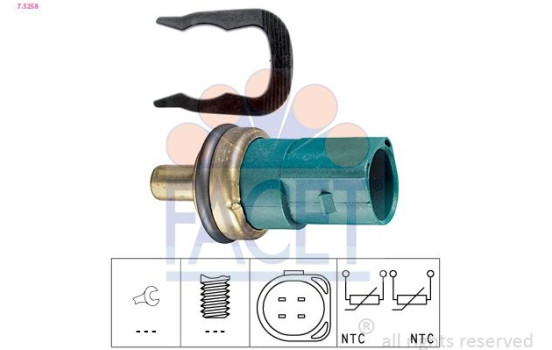 Sensor, kylmedietemperatur Made in Italy - OE Equivalent 7.3258 Facet