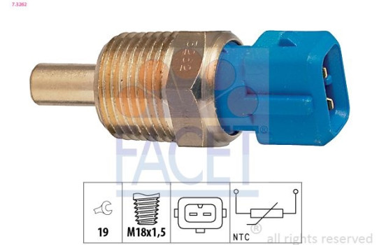 Sensor, kylmedietemperatur Made in Italy - OE Equivalent 7.3262 Facet