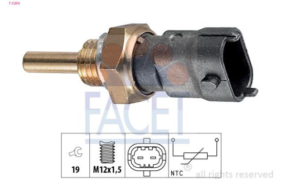 Sensor, kylmedietemperatur Made in Italy - OE Equivalent 7.3264 Facet