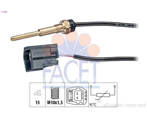 Sensor, kylmedietemperatur Made in Italy - OE Equivalent 7.3289 Facet