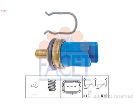 Sensor, kylmedietemperatur Made in Italy - OE Equivalent 7.3293 Facet