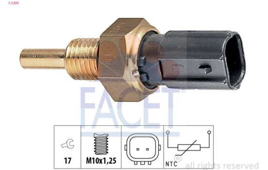 Sensor, kylmedietemperatur Made in Italy - OE Equivalent 7.3299 Facet