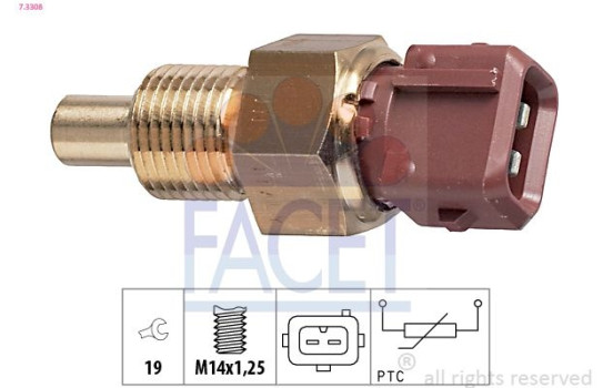 Sensor, kylmedietemperatur Made in Italy - OE Equivalent 7.3308 Facet