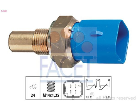 Sensor, kylmedietemperatur Made in Italy - OE Equivalent 7.3320 Facet