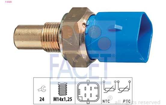 Sensor, kylmedietemperatur Made in Italy - OE Equivalent 7.3320 Facet