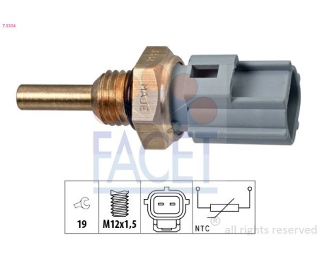 Sensor, kylmedietemperatur Made in Italy - OE Equivalent 7.3334 Facet