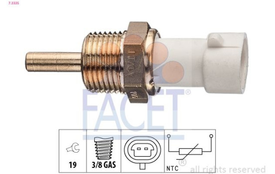 Sensor, kylmedietemperatur Made in Italy - OE Equivalent 7.3335 Facet