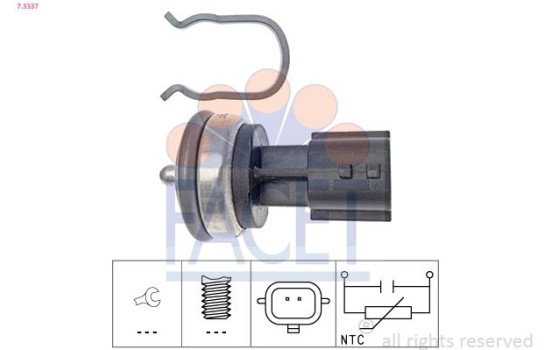 Sensor, kylmedietemperatur Made in Italy - OE Equivalent 7.3337 Facet