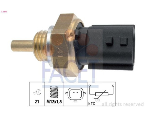 Sensor, kylmedietemperatur Made in Italy - OE Equivalent 7.3341 Facet