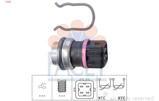 Sensor, kylmedietemperatur Made in Italy - OE Equivalent 7.3353 Facet