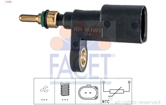 Sensor, kylmedietemperatur Made in Italy - OE Equivalent 7.3355 Facet