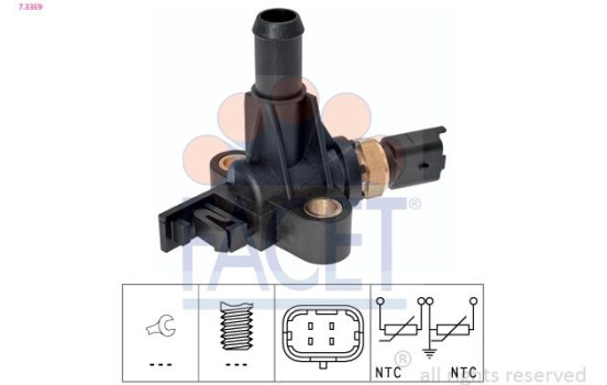 Sensor, kylmedietemperatur Made in Italy - OE Equivalent 7.3359 Facet