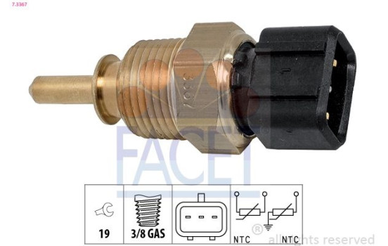 Sensor, kylmedietemperatur Made in Italy - OE Equivalent 7.3367 Facet