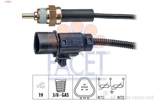 Sensor, kylmedietemperatur Made in Italy - OE Equivalent 7.3373 Facet