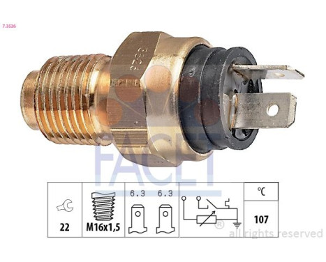 Sensor, kylmedietemperatur Made in Italy - OE Equivalent 7.3526 Facet