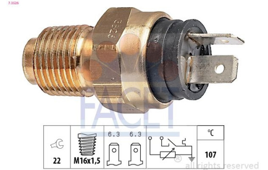 Sensor, kylmedietemperatur Made in Italy - OE Equivalent 7.3526 Facet