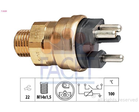 Sensor, kylmedietemperatur Made in Italy - OE Equivalent 7.3529 Facet