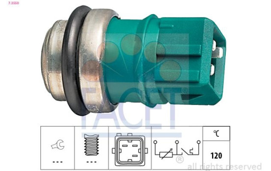 Sensor, kylmedietemperatur Made in Italy - OE Equivalent 7.3550 Facet