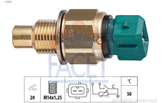 Sensor, kylmedietemperatur Made in Italy - OE Equivalent 7.3554 Facet