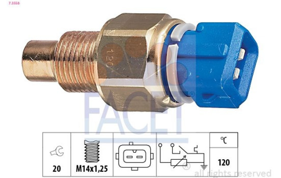 Sensor, kylmedietemperatur Made in Italy - OE Equivalent 7.3558 Facet