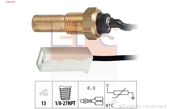 Sensor, oljetemperatur Made in Italy - OE Equivalent 1.830.250 EPS Facet