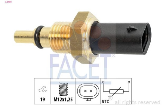 Sensor, bränsletemperatur 7.3400 Facet